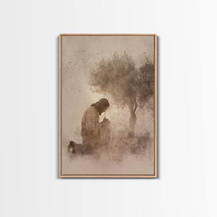 Evening Grace | Framed Canvas Print | Christian Wall Art | Jesus Painting Canvas | Modern Christian Painting | Christian Art Work | Christi