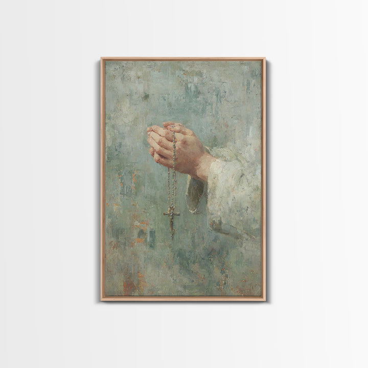 Blessed Stillness – Framed Canvas Print – Christian Art Canvas – Christian Wall Art – Christian Painting – Christian Decor – Christmas Art