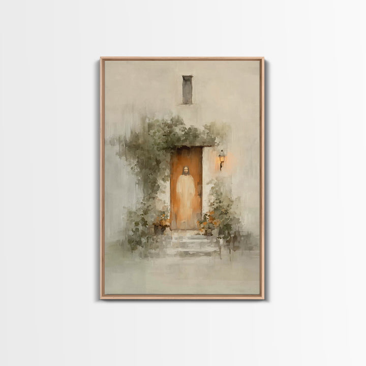 Warm Lantern Promise | Framed Canvas Print | Christian Wall Art | Christian Art Canvas | Jesus Painting | Unique Christian Art | Christian