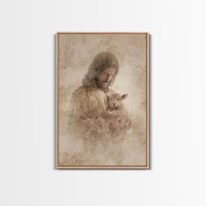 Fields Of Gentle Grace – Framed Canvas Print – Christian Wall Art – Jesus Painting – Christian Art Canvas – Christian Gift – Christmas Art