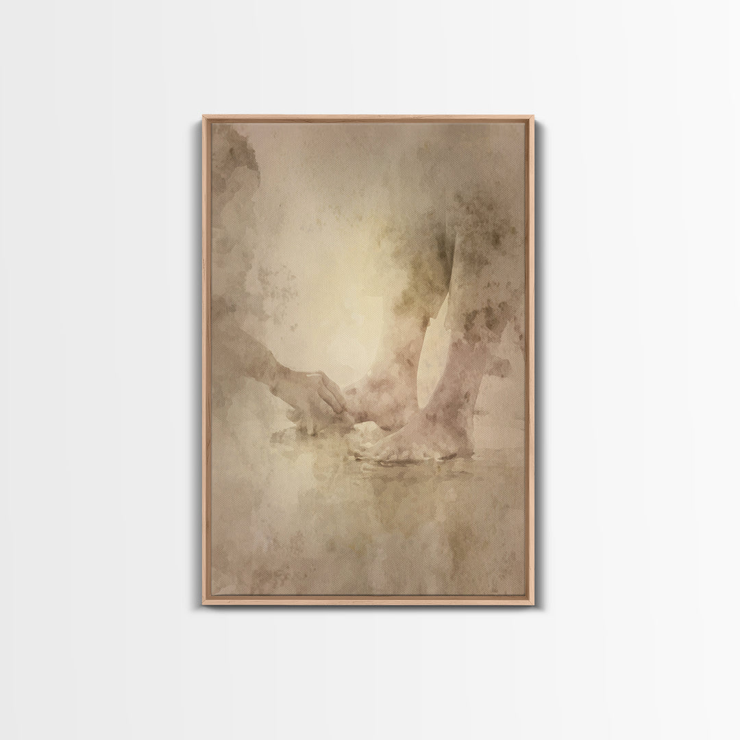 Servant Love – Framed Canvas Print – Christian Art Canvas – Christian Wall Art – Christian Painting – Christian Decor – Christian Christmas