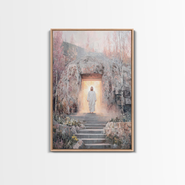 Risen Glory, Framed Canvas Print, Jesus Painting, Christian Wall Art, Christian Art Canvas, Christian Christmas Art, Christian Gift Ideas