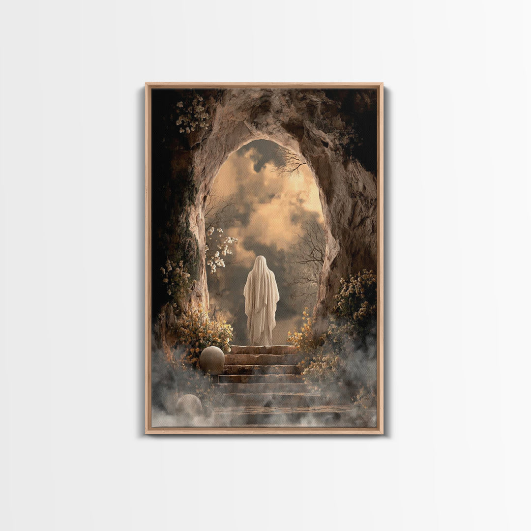 Sacred Ascent – Framed Canvas Print – Christian Art Canvas – Christian Painting – Jesus Painting – Christian Decor – Subtle Christian Art