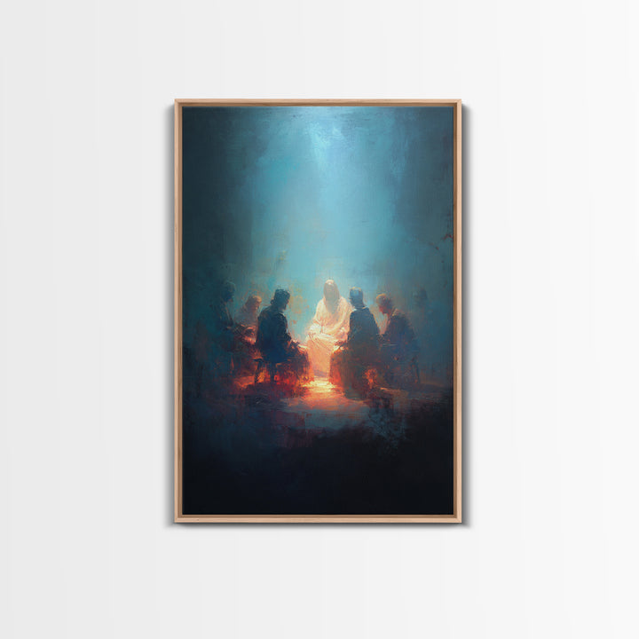 Light Of Wisdom – Framed Canvas Print – Christian Art – Jesus Painting – Christian Art Canvas – Moody Christian Art – Christian Wall Art