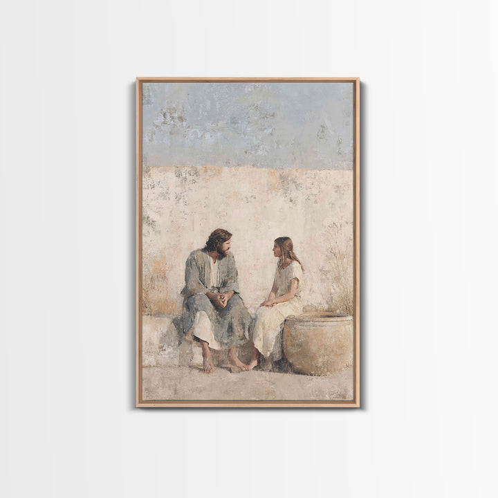 Living Water Grace – Framed Canvas Print – Christian Art Canvas – Christian Wall Art – Jesus Painting – Subtle Christian Art – Christian Gi
