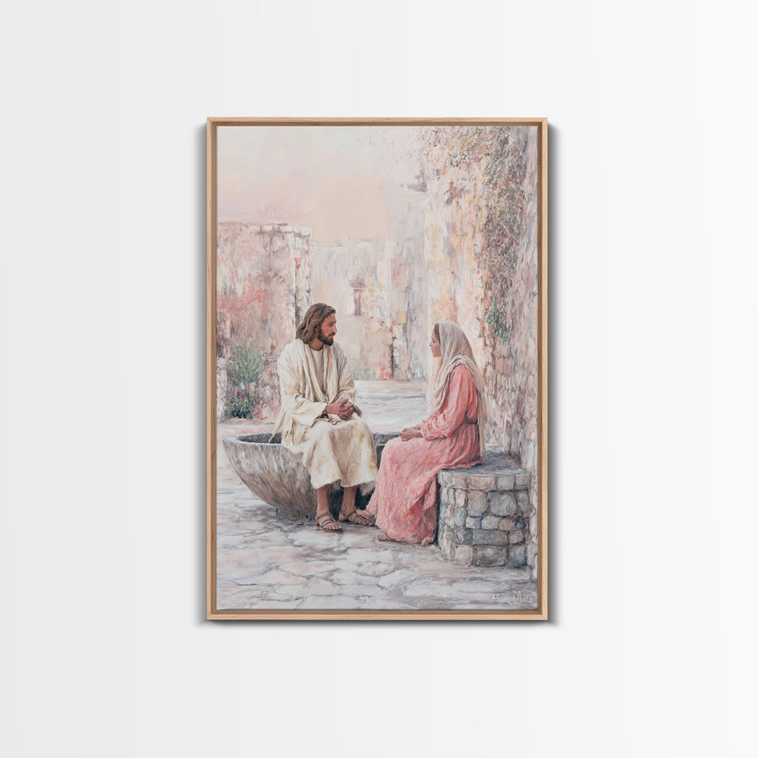 Gentle Conversation | Framed Canvas Print | Christian Art | Christian Wall Art | Jesus Painting | Christian Art Canvas | Christian Gift Ide