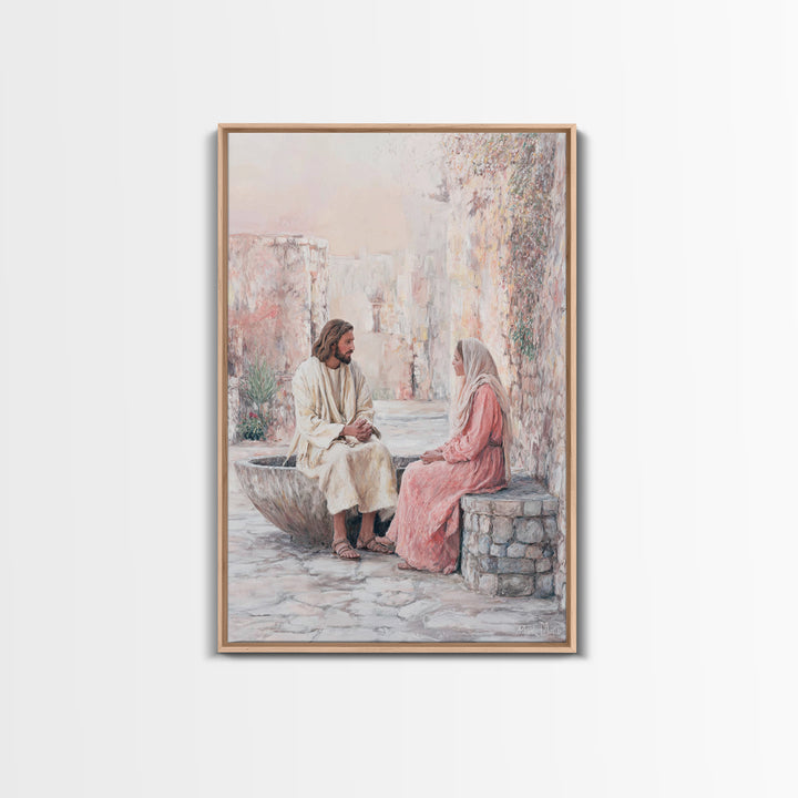Gentle Conversation | Framed Canvas Print | Christian Art | Christian Wall Art | Jesus Painting | Christian Art Canvas | Christian Gift Ide