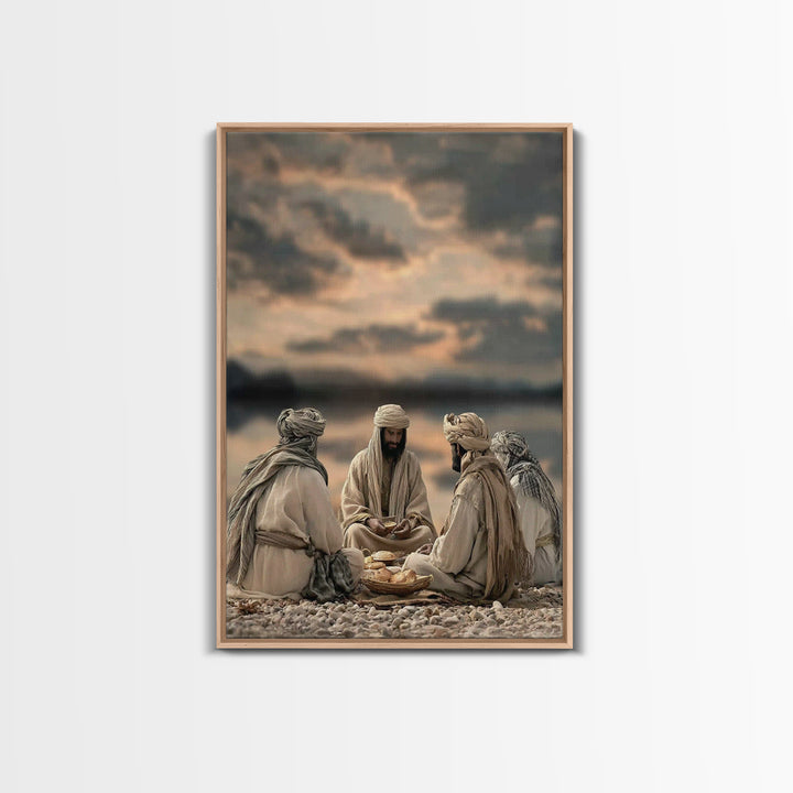 Desert Bread Fellowship – Framed Canvas Print – Christian Wall Art – Christian Art Canvas – Jesus Painting – Christian Decor – Unique Chris