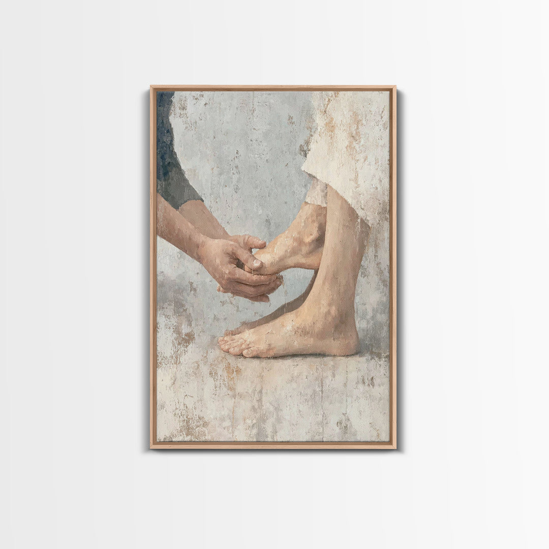 Cleansing Mercy – Framed Canvas Print – Christian Art Canvas – Christian Wall Art – Christian Painting – Vintage Christian Art – Christian