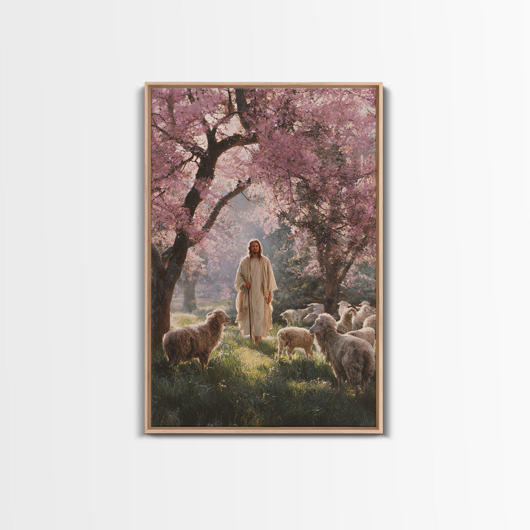 Blossoms Of Mercy – Framed Canvas Print – Christian Wall Art – Jesus Painting – Christian Art Canvas – Christian Decor – Large Christian Ar