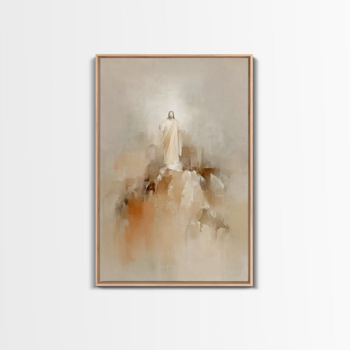 Ascension Glory – Framed Canvas Print – Christian Art Canvas – Jesus Painting – Christian Wall Art – Abstract Christian Art – Christian Dec