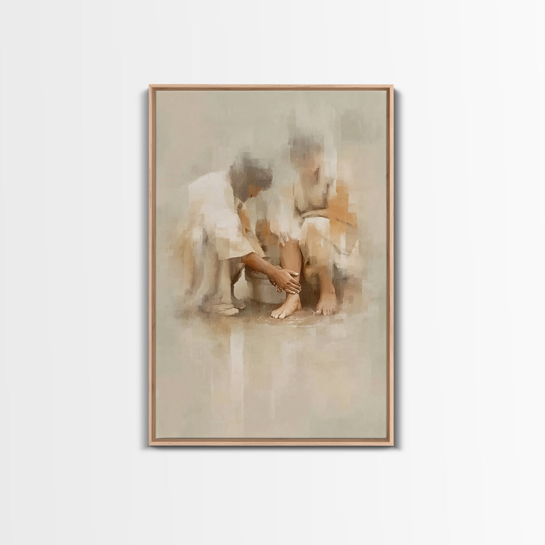 Compassion’s Touch – Framed Canvas Print – Christian Wall Art – Christian Art Canvas – Christian Painting – Christian Decor – Subtle Christ