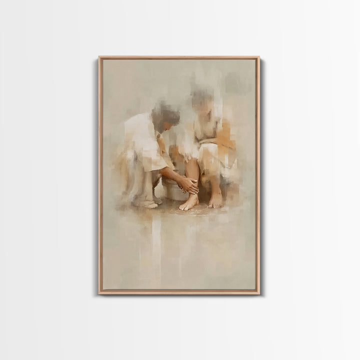 Compassion’s Touch – Framed Canvas Print – Christian Wall Art – Christian Art Canvas – Christian Painting – Christian Decor – Subtle Christ