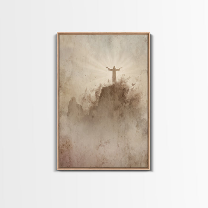Radiant Mountain Blessing – Framed Canvas Print – Christian Wall Art – Christian Art Canvas – Jesus Painting – Christian Art – Christian De