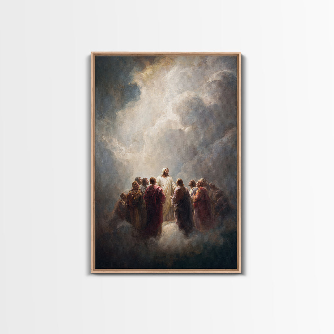 Heavenly Gathering | Framed Canvas Print | Christian Art Canvas | Christian Wall Art | Jesus Painting | Christian Art | Christian Decor | L