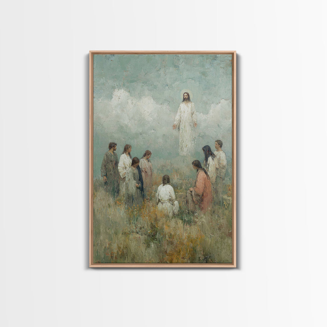 Cloudrise Communion, Framed Canvas Print, Christian Wall Art, Christian Art Canvas, Jesus Painting, Christian Art, Christian Decor, Subtle