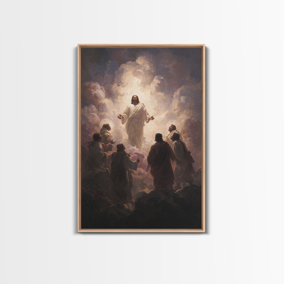 Risen Light Circle | Framed Canvas Print | Christian Art Canvas | Christian Wall Art | Jesus Painting | Christian Art | Christian Decor | C