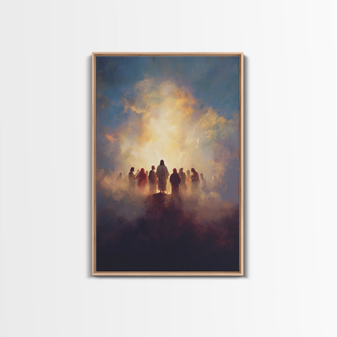 Sacred Supper Cloud – Framed Canvas Print – Christian Art Canvas – Christian Wall Art – Christian Art – Jesus Painting – Christian Decor –
