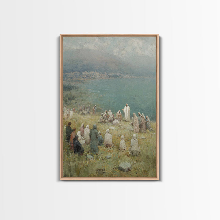 Sermon By The Sea – Framed Canvas Print – Christian Wall Art – Christian Art Canvas – Jesus Painting – Christian Art – Christian Decor – Su