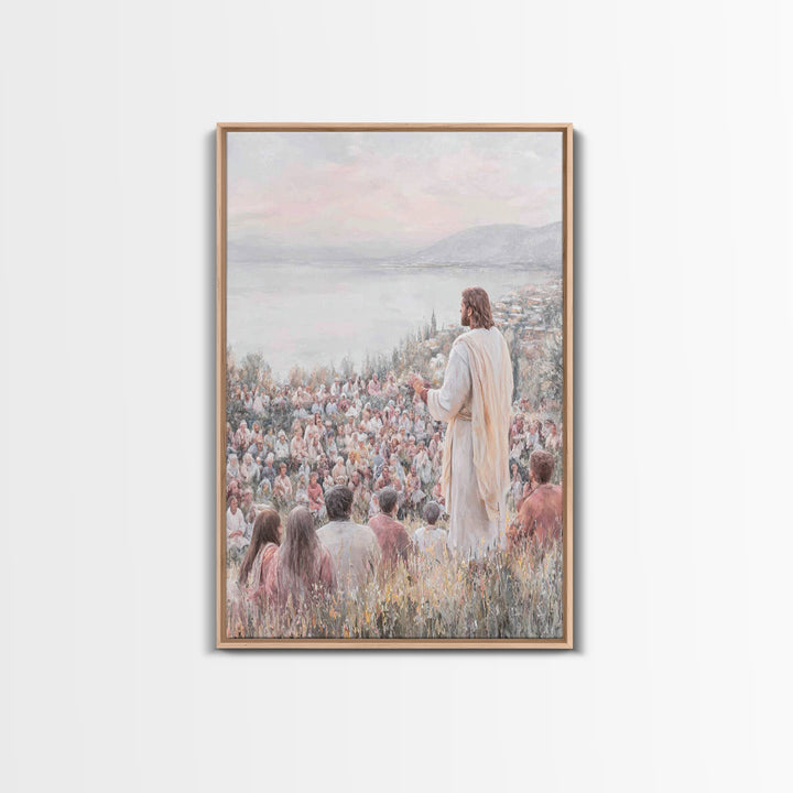 Hillside Multitude Grace – Framed Canvas Print – Christian Art Canvas – Christian Wall Art – Jesus Painting – Christian Art – Christian Dec