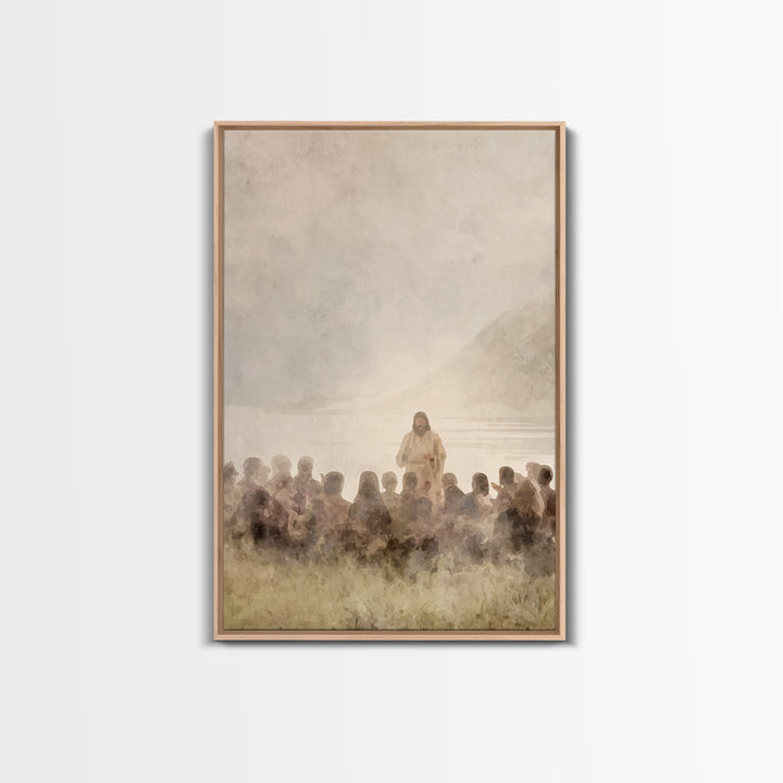Silent Shore Message | Framed Canvas Print | Christian Wall Art | Christian Art Canvas | Jesus Painting | Christian Art | Christian Decor |