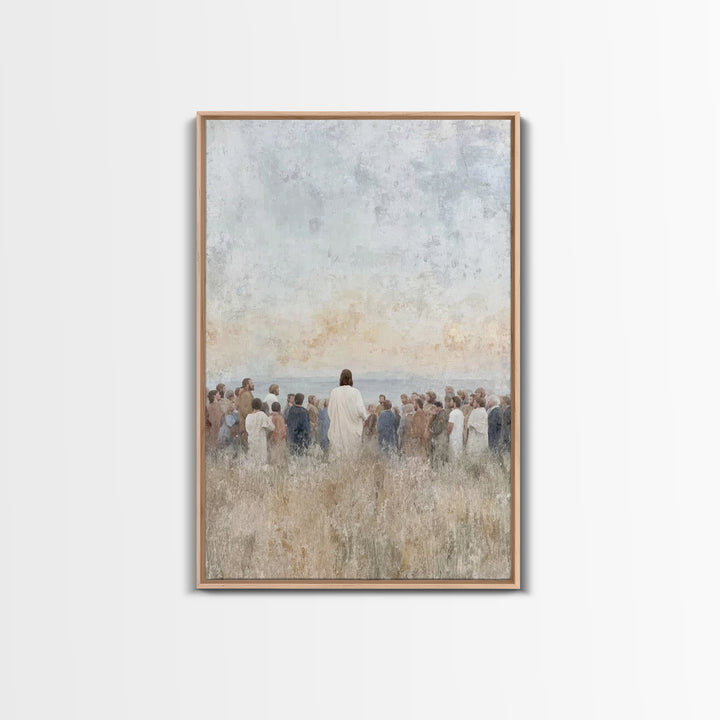 Crowd Of Hope | Framed Canvas Print | Christian Art Canvas | Christian Wall Art | Jesus Painting | Christian Art | Christian Decor | Christ