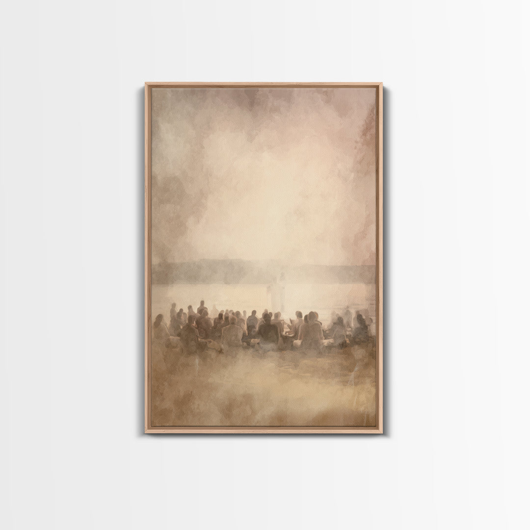 Golden Dawn Assembly, Framed Canvas Print, Christian Art Canvas, Christian Wall Art, Jesus Painting, Christian Art, Christian Decor, Subtle