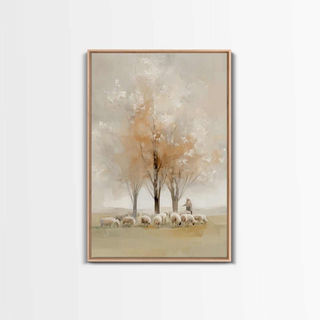 Blossom Field Grace, Framed Canvas Print, Christian Wall Art, Christian Art Canvas, Subtle Christian Art, Jesus Painting, Christian Decor F