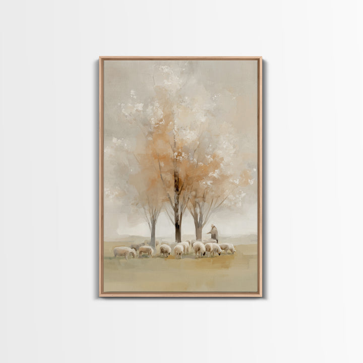 Blossom Field Grace, Framed Canvas Print, Christian Wall Art, Christian Art Canvas, Subtle Christian Art, Jesus Painting, Christian Decor F