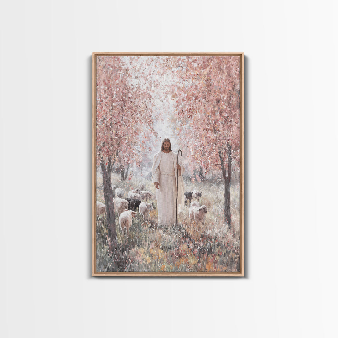 Garden Of Mercy, Framed Canvas Print, Christian Art Canvas, Christian Wall Art, Jesus Painting, Large Christian Painting, Christian Decor,