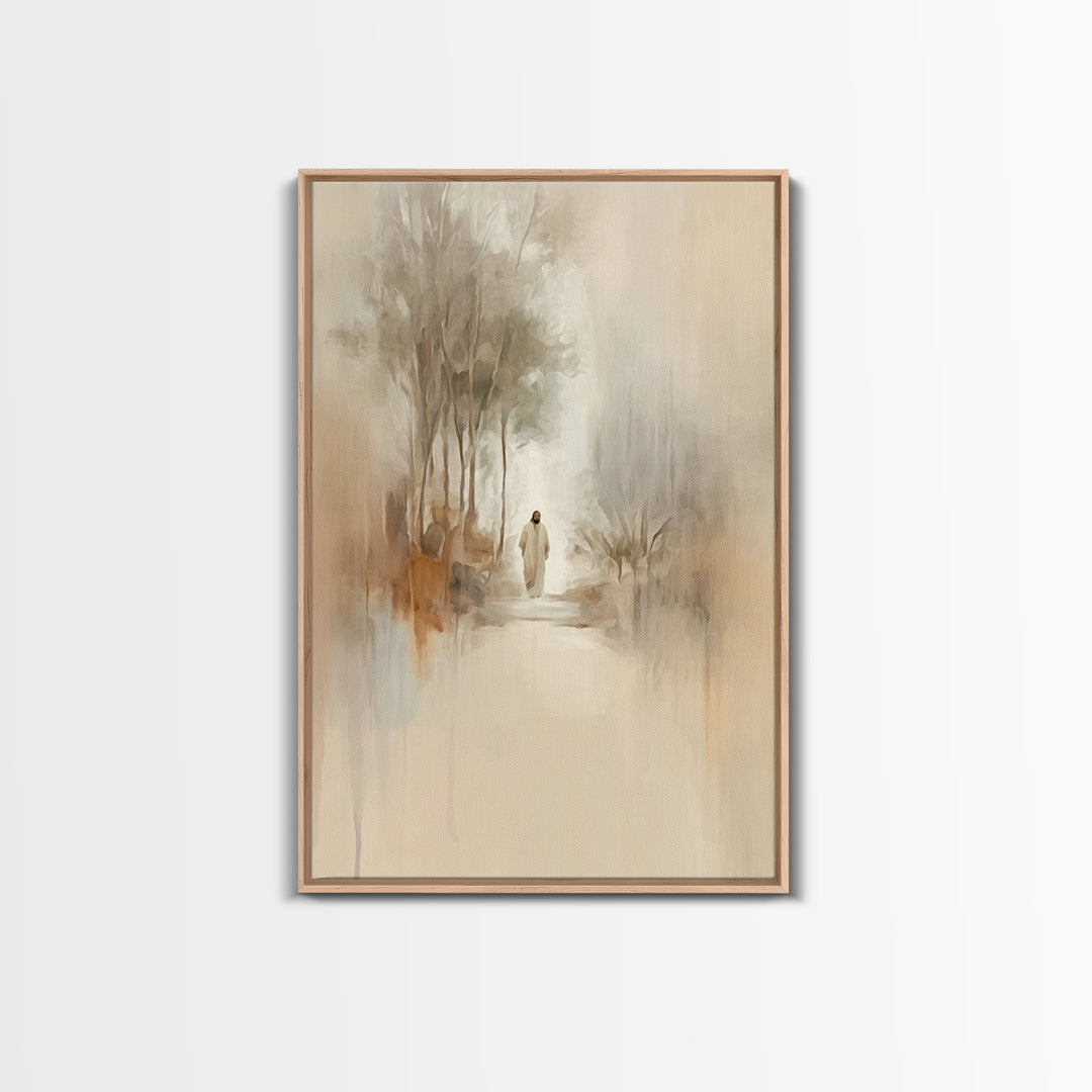 Soft Path Grace, Framed Canvas Print, Christian Art Canvas, Christian Wall Art, Minimalist Christian Art, Subtle Christian Art, Jesus Paint