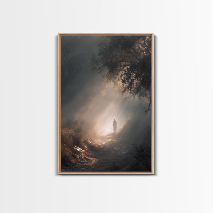 Garden Path Hope, Framed Canvas Print, Christian Art Canvas, Christian Wall Art, Modern Christian Art, Jesus Painting, Christian Art Gift,