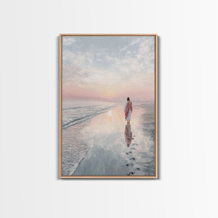 Shore Of Grace – Framed Canvas Print – Christian Wall Art – Christian Art Canvas – Jesus Painting – Christian Art Print – Christian Christm
