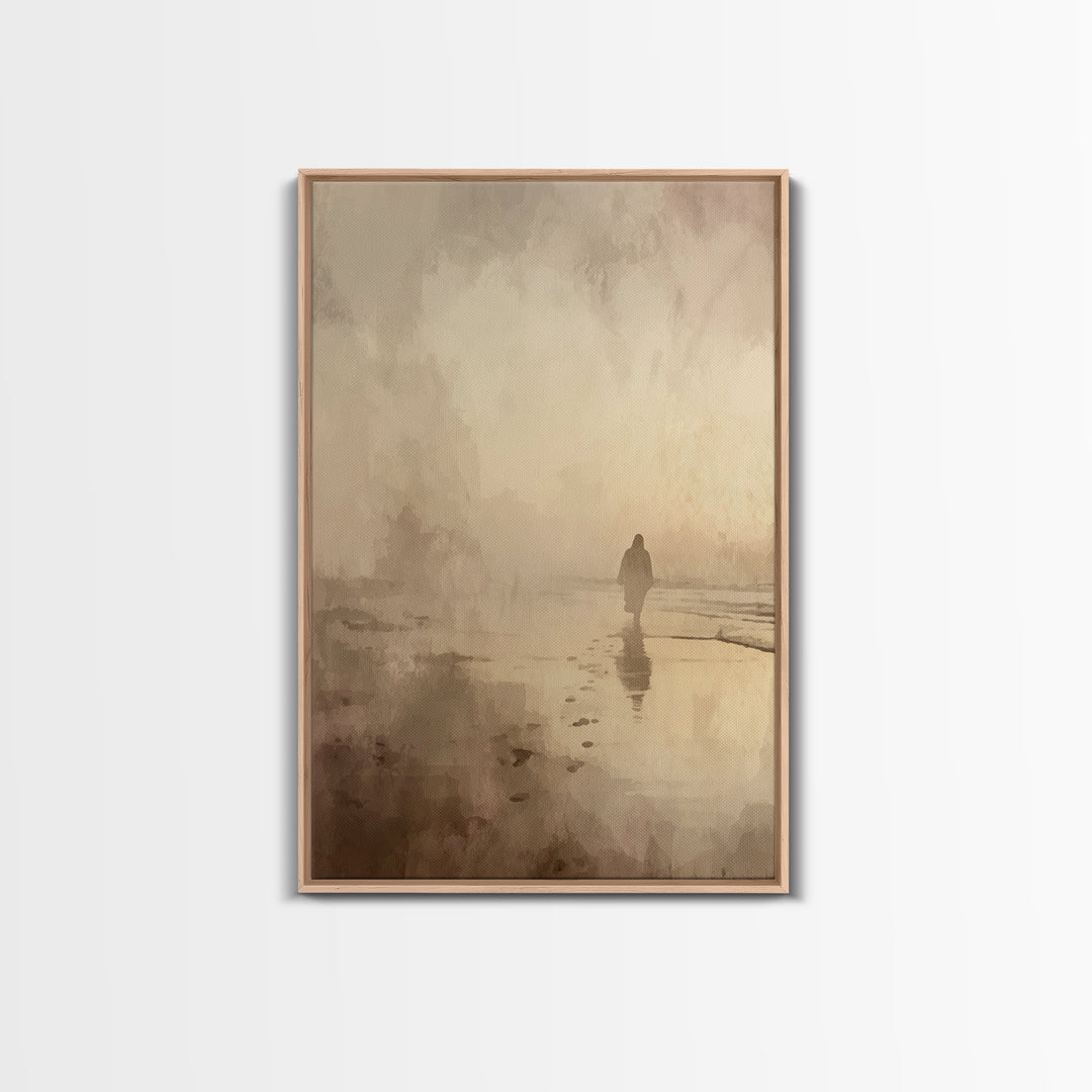 Deserted Grace Walk - Framed Canvas Print - Christian Art Print - Jesus Painting - Christian Wall Art - Moody Christian Art - Christian Hom