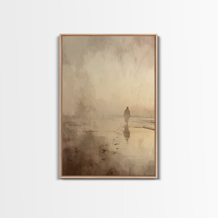 Deserted Grace Walk - Framed Canvas Print - Christian Art Print - Jesus Painting - Christian Wall Art - Moody Christian Art - Christian Hom
