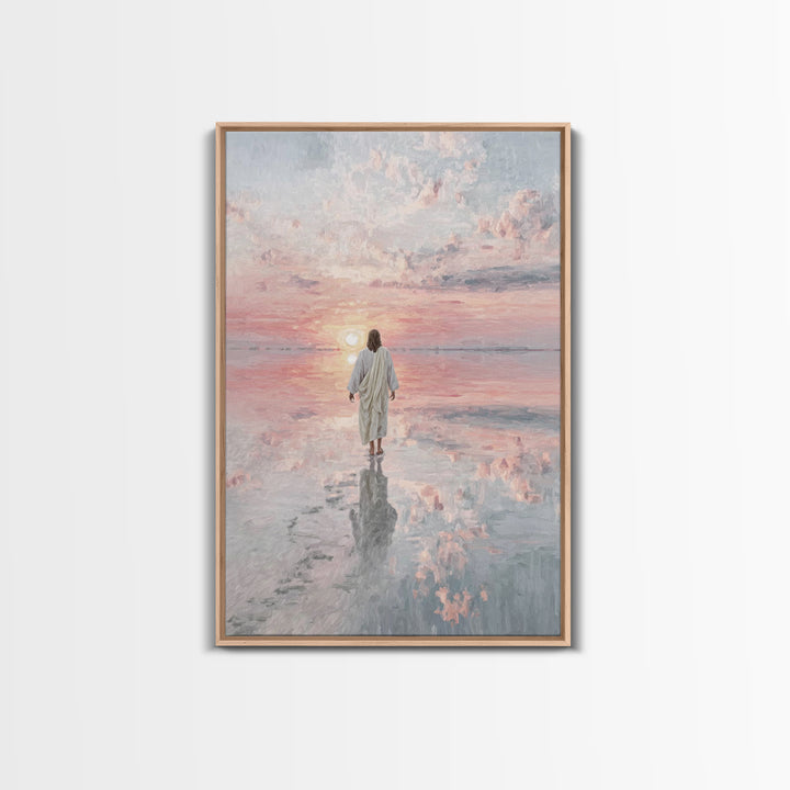 Eternal Quiet Steps - Framed Canvas Print - Large Christian Art - Christian Wall Art - Jesus Painting - Christian Art Canvas - Christian Ch
