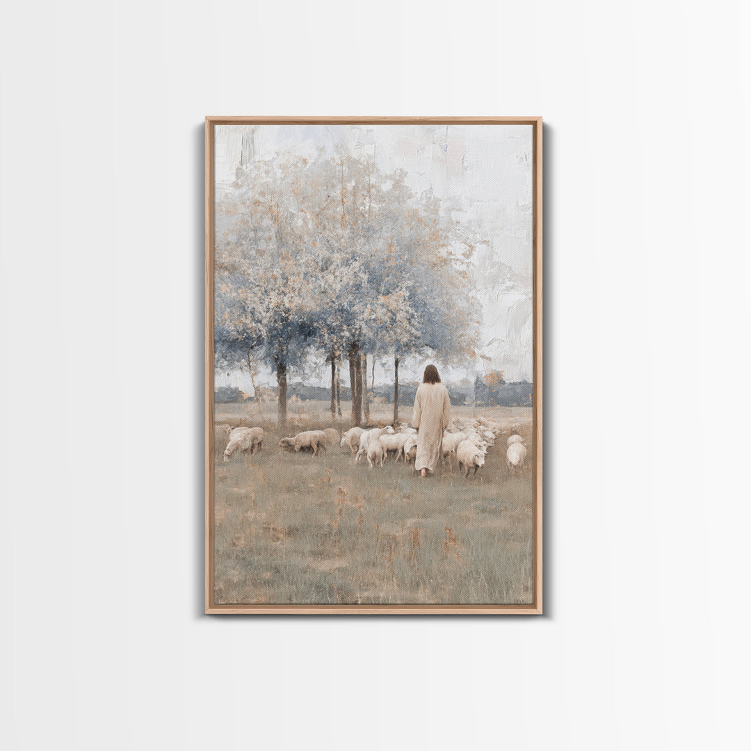Fields Of Quiet Grace – Framed Canvas Print – Subtle Christian Art – Christian Art Canvas – Jesus Painting – Christian Wall Art – Christian