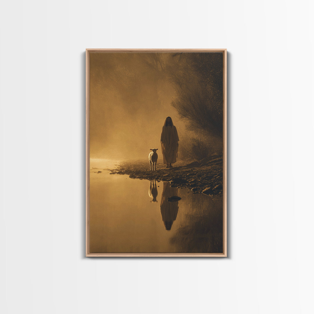 Golden Path Grace, Framed Canvas Print, Christian Wall Art, Jesus Painting Canvas, Moody Christian Art, Christian Art Canvas, Christian Chr
