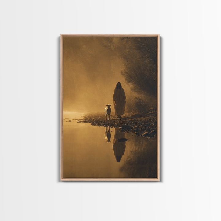 Golden Path Grace, Framed Canvas Print, Christian Wall Art, Jesus Painting Canvas, Moody Christian Art, Christian Art Canvas, Christian Chr