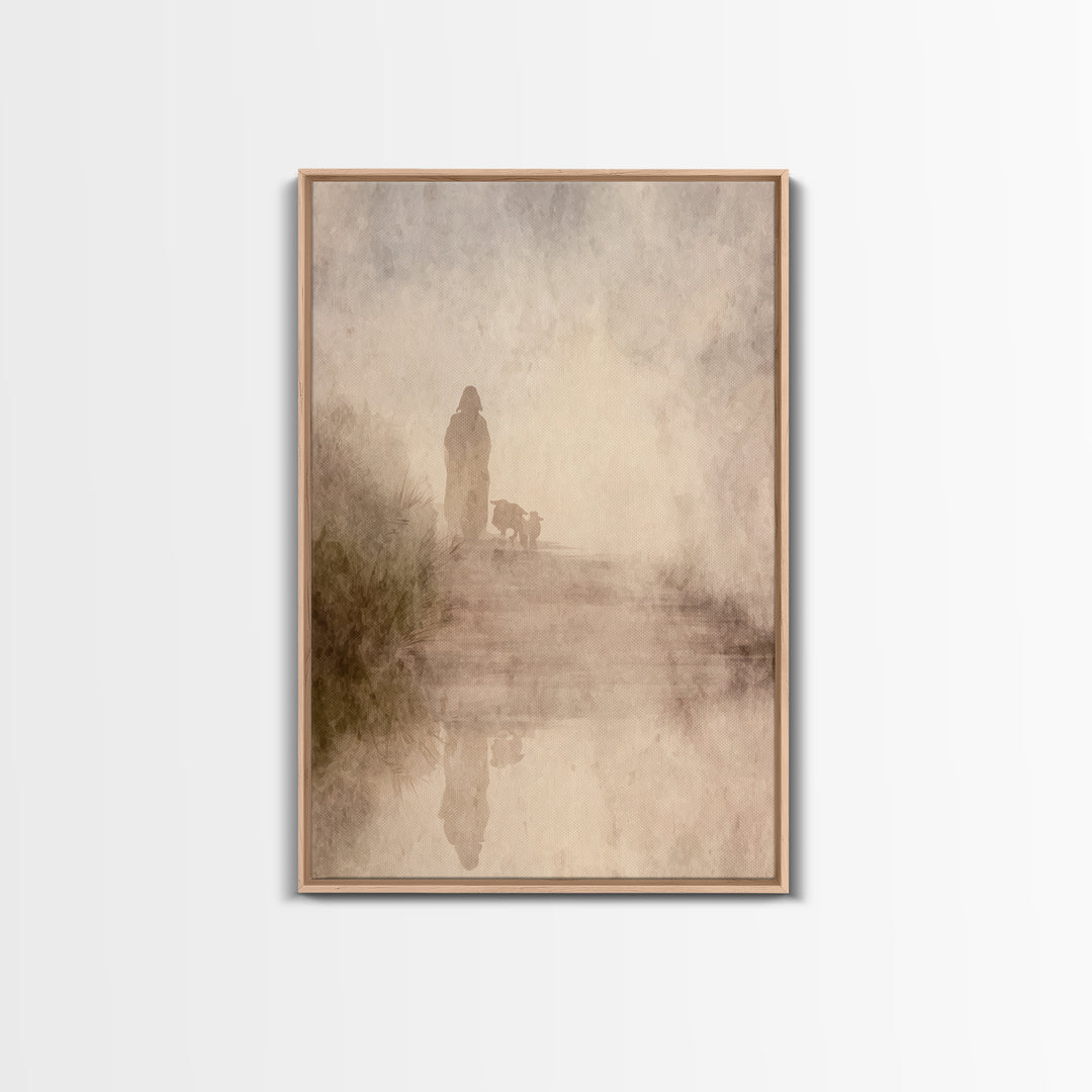 Light Of The Way – Framed Canvas Print – Christian Wall Art – Jesus Painting – Modern Christian Art – Christmas Canvas Wall Art – Christian