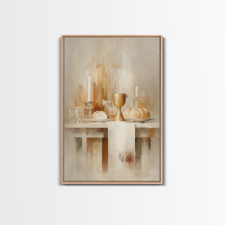 Sacred Communion Light | Framed Canvas Print | Christian Wall Art | Christian Christmas Art | Christian Art Canvas | Unique Christian Art