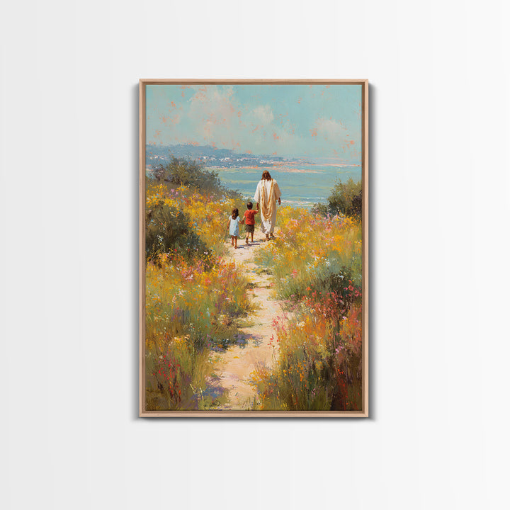 Blossoms Of Guidance, Framed Canvas Print, Christian Wall Art, Jesus Canvas Art, Christian Art Print, Large Christian Painting, Christian G
