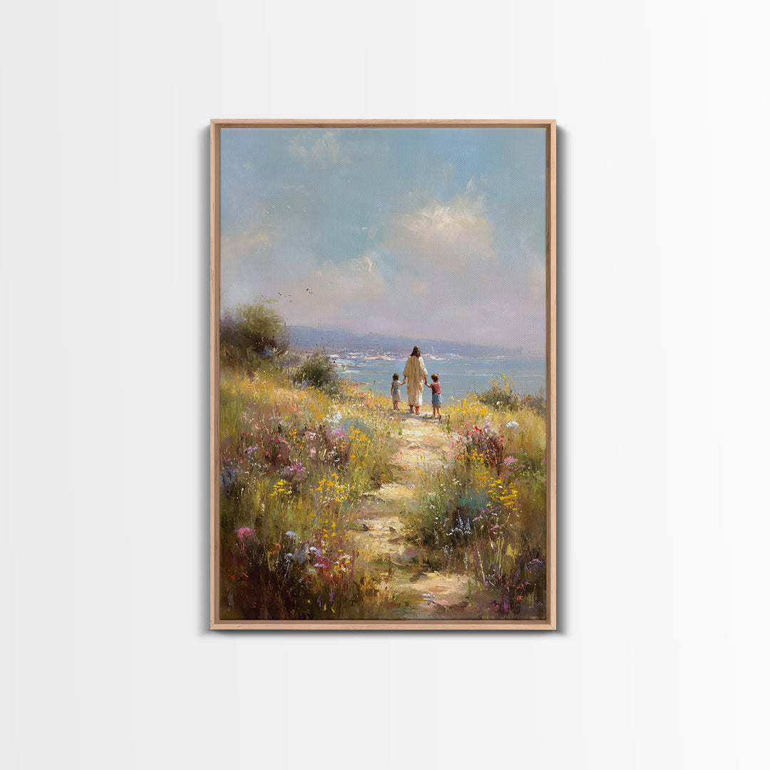 Field Of Gentle Hope – Framed Canvas Print – Christian Wall Art – Jesus Art Canvas – Subtle Christian Paintings – Christian Art Gift – Vint