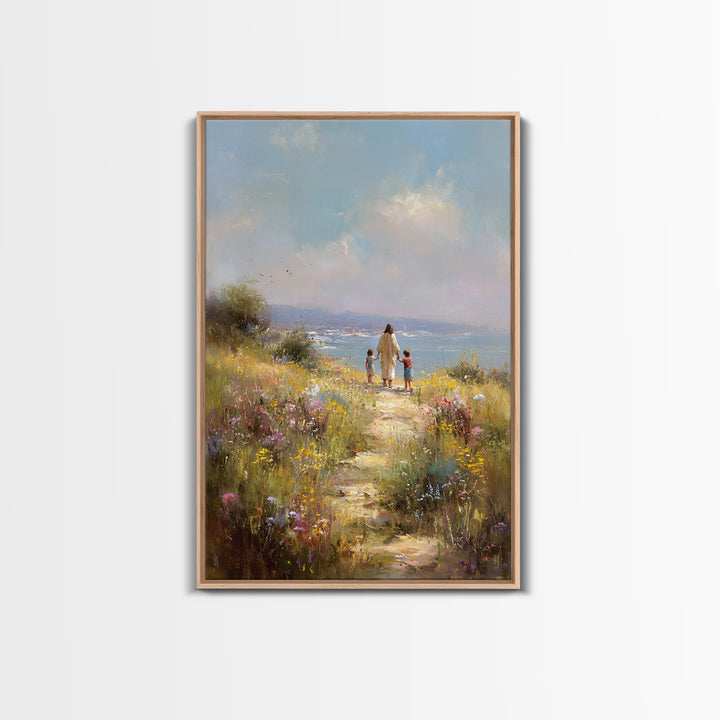 Field Of Gentle Hope – Framed Canvas Print – Christian Wall Art – Jesus Art Canvas – Subtle Christian Paintings – Christian Art Gift – Vint