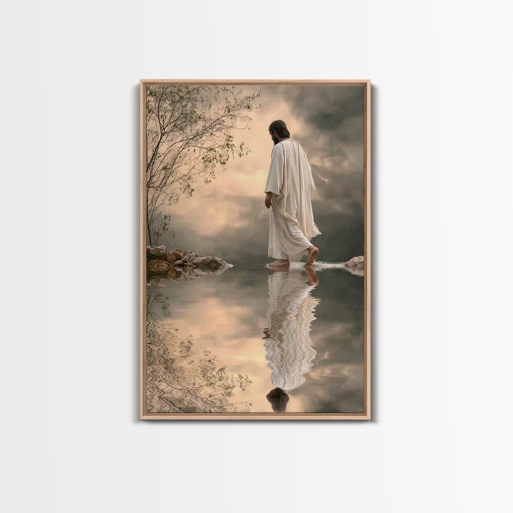 Sacred Steps Dawn – Framed Canvas Print – Christian Wall Art – Jesus Painting – Modern Christian Art – Christian Art Canvas – Christian Gif