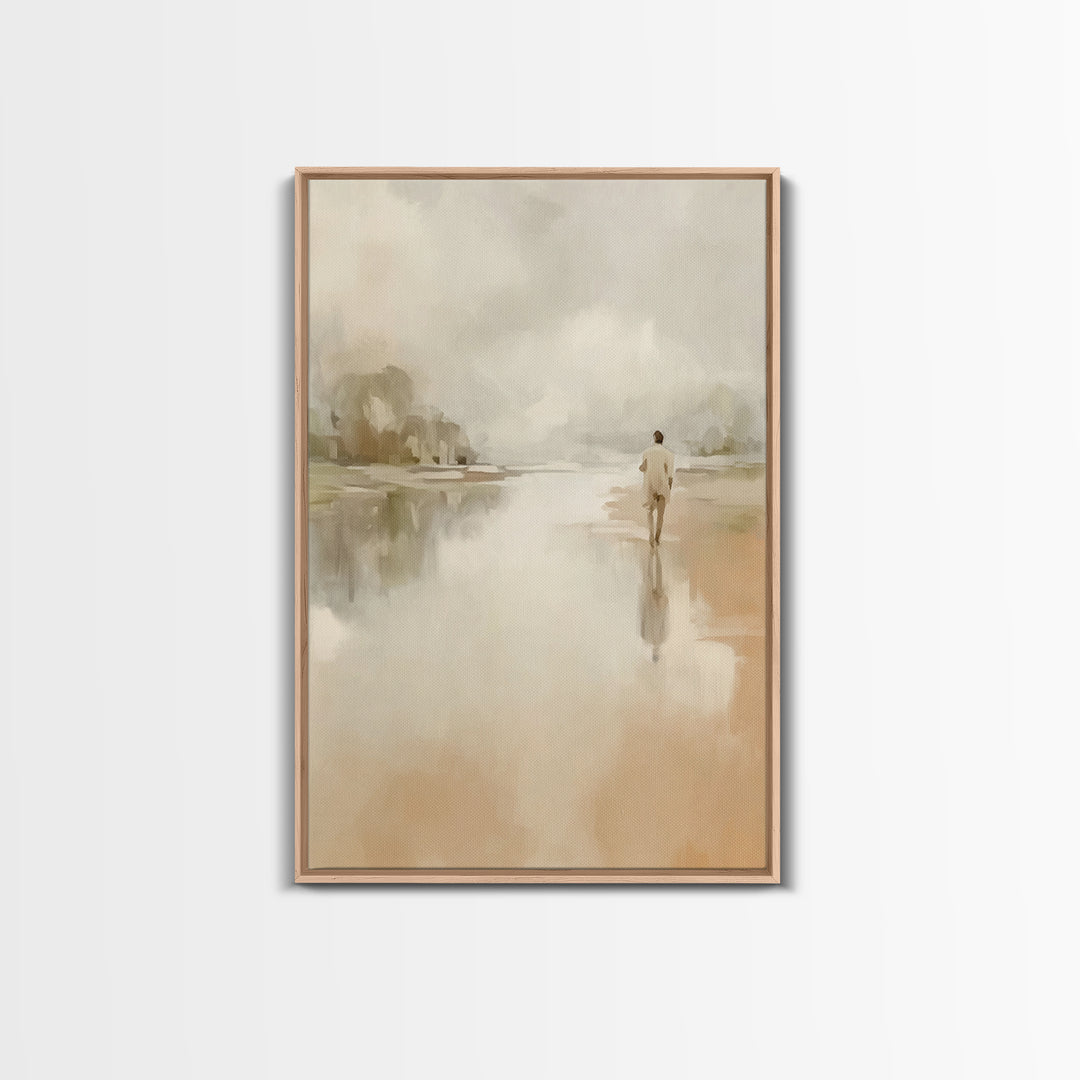 Shore Of Light - Framed Canvas Print - Christian Art Canvas - Christian Wall Art - Jesus Painting - Modern Christian Art
