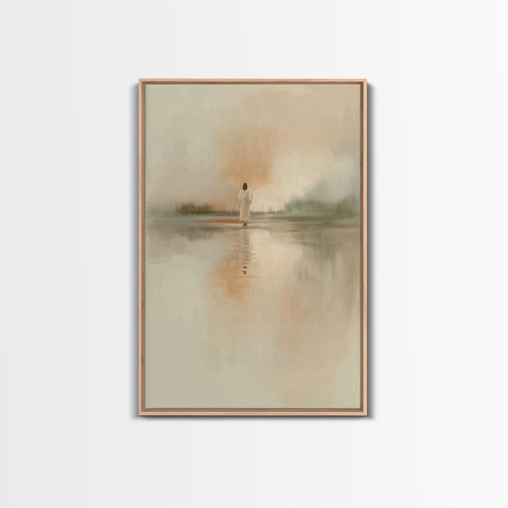 Sacred Dawn - Framed Canvas Print - Christian Wall Art - Christian Art Canvas - Jesus Painting - Subtle Christian Art