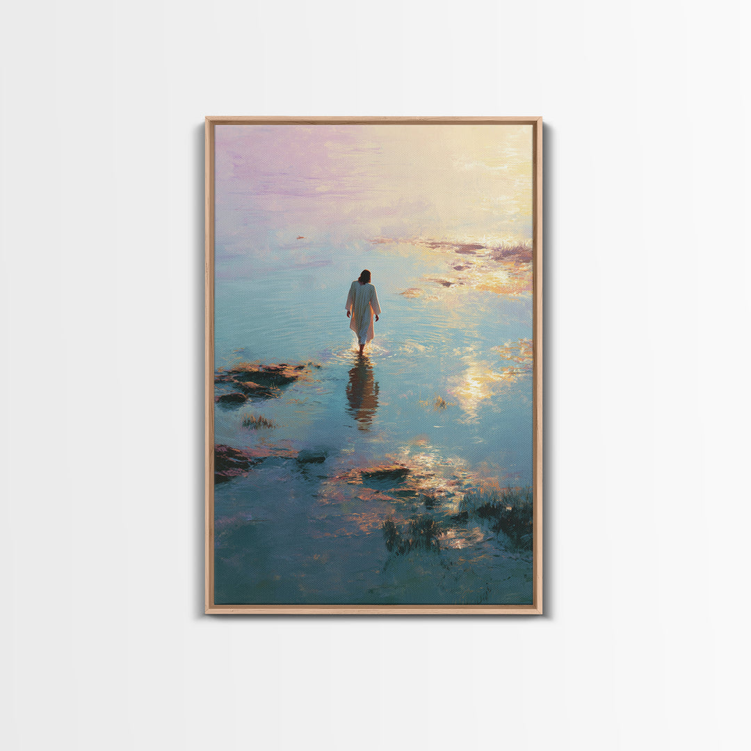 Waters Of Promise - Framed Canvas Print - Christian Art Canvas - Christian Wall Art - Jesus Painting - Modern Christian Painting