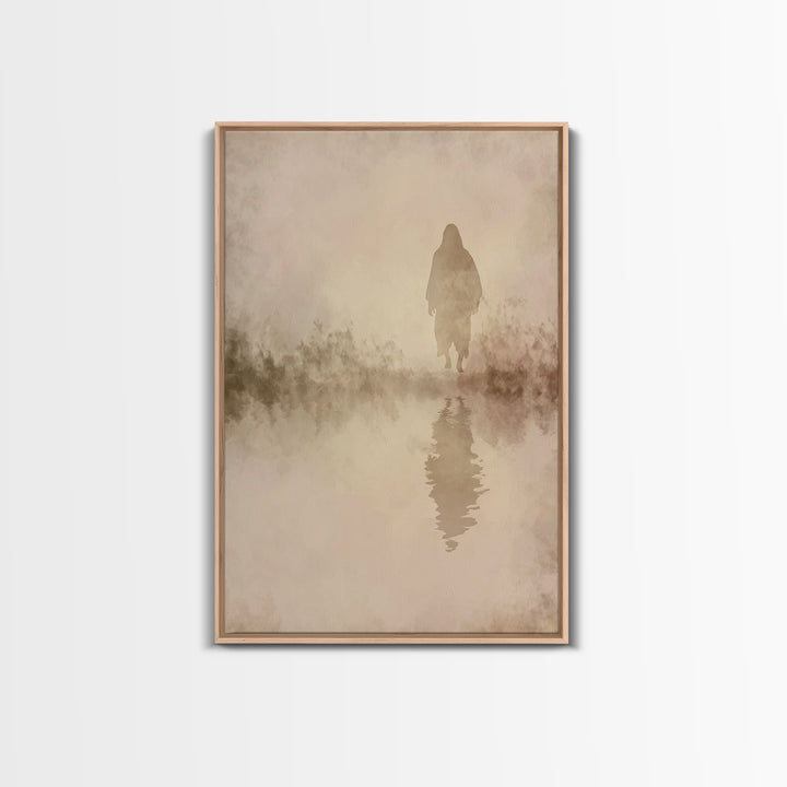 Silent Messiah , Framed Canvas Print, Christian Wall Art, Christian Art Canvas, Jesus Painting, Vintage Christian Art