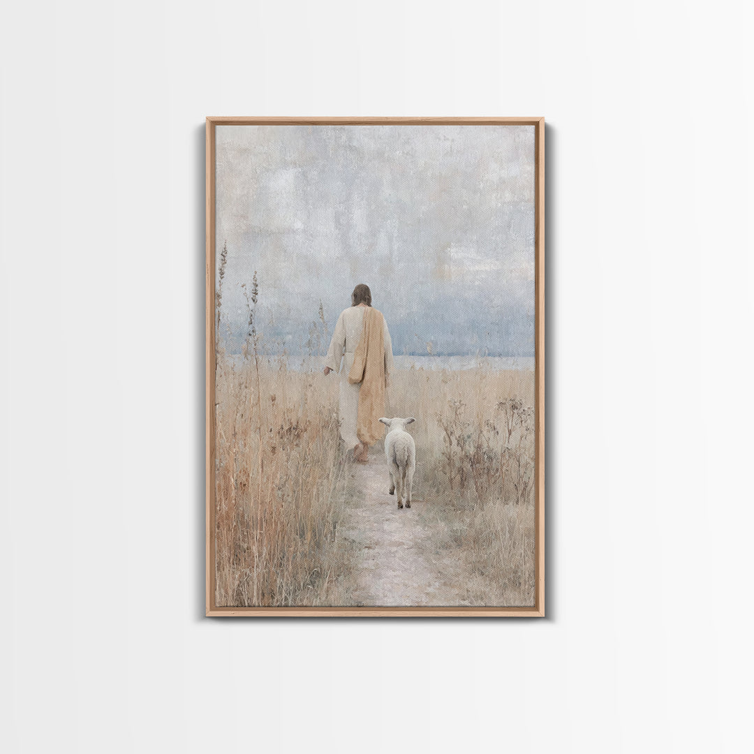 Shepherd’s Walk | Framed Canvas Print | Christian Art Canvas | Christian Wall Art | Christian Painting | Christian Gift Ideas
